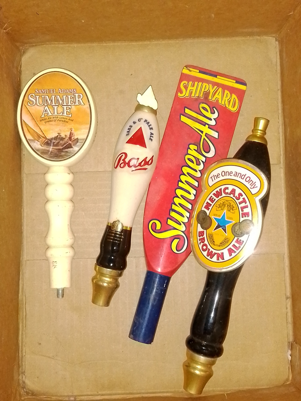 Beer Tap Handles - Samuel Adams, Bass, Shipyard, Newcastle - Multicolor